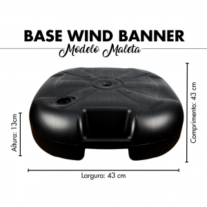 BASE TITAN BLACK Polietileno 43 x 43 x 14 Cor Preta Água ou Areia Encaixe 3/4 Encaixe 3/4
