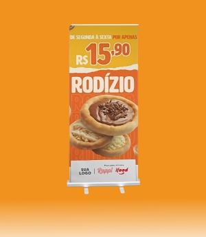 ECO ROLL-UP COMPLETO Alumínio/Poliestireno 2.0m x 80cm 4x0 Tecido ECO Sintético Completo FRETE GRÁTIS NAS COMPRAS ACIMA DE 100,00, CONSULTE AS REGIÕES.