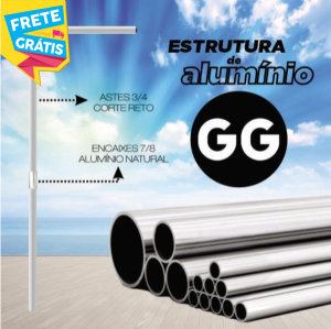 Haste (GG) Wind Full Estrutura desmontável 3.20m x 0.65m Cor Natural Tubos de Alumínio 3/4 Embalagem FRETE GRÁTIS NAS COMPRAS ACIMA DE 100,00, CONSULTE AS REGIÕES.