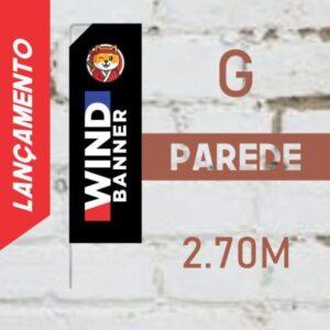 WIND BANNER FULL PAREDE (G) Completo com Hastes e Suporte de Aço 2.70m x 0.65m Dupla-Face 4 x 4 RETANGULAR Embalagem / Estrutura de Alumínio Desmontável FRETE GRÁTIS NAS COMPRAS ACIMA DE 100,00, CONSULTE AS REGIÕES.