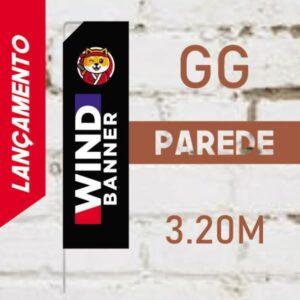WIND BANNER FULL PAREDE (GG) Completo com Hastes e Suporte de Aço 3.20m x 0.65m Dupla-Face 4 x 4 RETANGULAR Embalagem / Estrutura de Alumínio Desmontável FRETE GRÁTIS NAS COMPRAS ACIMA DE 100,00, CONSULTE AS REGIÕES.