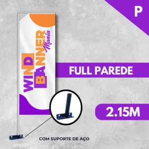 WIND BANNER FULL PAREDE (P) Completo com Hastes e Suporte de Aço 2.15m x 0.65m Dupla-Face 4 x 4 RETANGULAR Embalagem / Estrutura de Alumínio Desmontável FRETE GRÁTIS NAS COMPRAS ACIMA DE 100,00, CONSULTE AS REGIÕES.