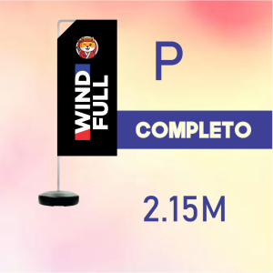 WIND FULL COMPLETO (P) Base Titan Black Redonda 2.15m x 0.65m Dupla-Face | Impressão Ultra-HD EPSON Tecido TecnoSport 100% Sintético RETANGULAR Estrutura de Alumínio Desmontável
