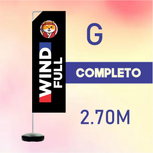 WIND FULL COMPLETO (G) Base Titan Black Redonda 2.70m x 0.65m Dupla-Face | Impressão Ultra-HD EPSON Tecido TecnoSport 100% Sintético RETANGULAR Estrutura de Alumínio Desmontável