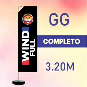 WIND FULL COMPLETO (GG) Base Titan Black Redonda 3.20m x 0.65m Dupla-Face | Impressão Ultra-HD EPSON Tecido TecnoSport 100% Sintético RETANGULAR Estrutura de Alumínio Desmontável