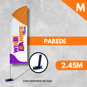 WIND PAREDE (M) Completo com Hastes e Suporte de Aço 2.45M X 0.65M Dupla-Face Ultra-HD Sublimática EPSON Modelos PENA-FACA-VELA-ÂNGULO Embalagem Estrutura de Alumínio Desmontável