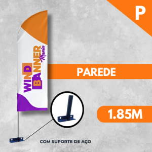 WIND PAREDE (P) Completo com Hastes e Suporte de Aço 1.85M X 0.65M Dupla-Face Ultra-HD Sublimática EPSON Modelos PENA-FACA-VELA-ÂNGULO Embalagem 